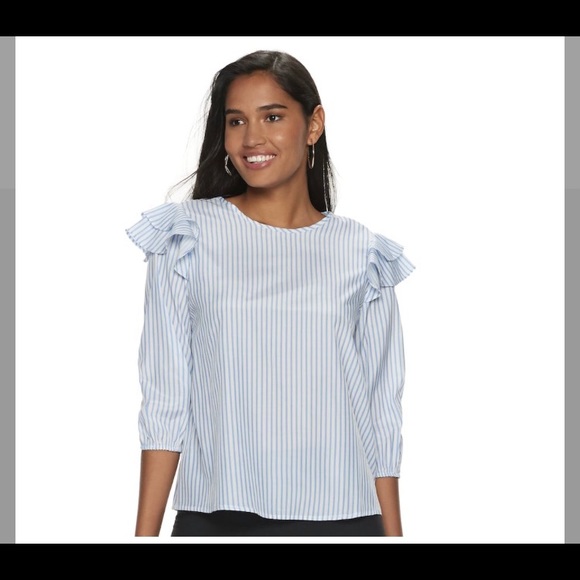 Striped Ruffle Blouse - Picture 1 of 4